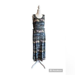 Tropical Maxi Dress, Size L, Rayon